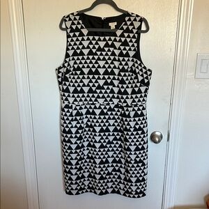 J. Crew Black and White Triangle Mini Dress